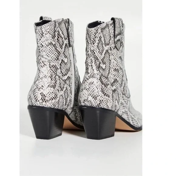Villa Rouge Calfskin Leather Snake Print Boots. - Picture 2 of 8